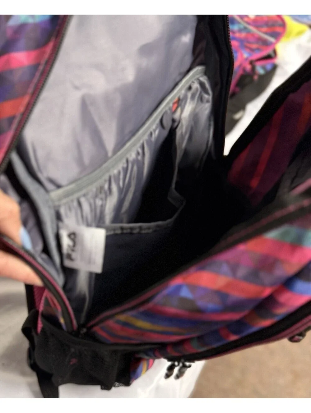 Filatech Multicolor Geometric Backpack with Insulated Lunch Bag Set